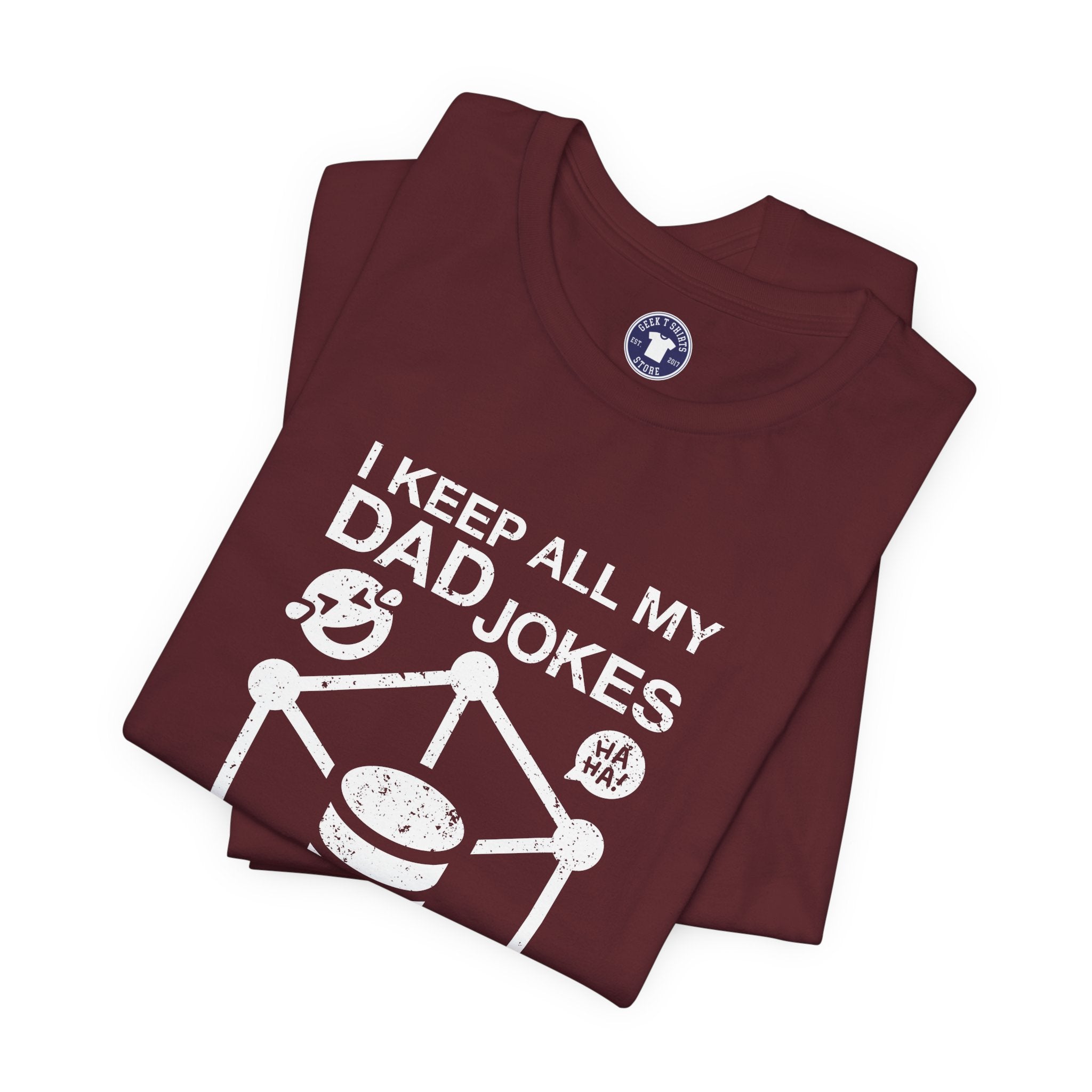 I Keep My Dad Jokes In A Dad-A-Base - Premium Unisex Crewneck T-Shirt