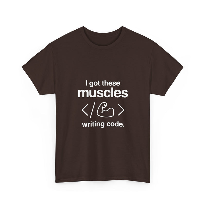 Coding Muscle T-shirt, Programmer Humor Tee, Geek T-Shirt, Nerd Shirt, Tech Gift, Developer Shirt, Funny Coding Apparel, Programmer Present