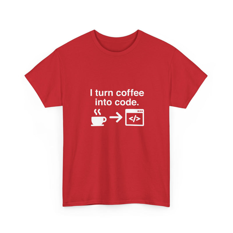 I Turn Coffee Into Code - Coder Shirt - Regular Unisex Crewneck T-Shirt