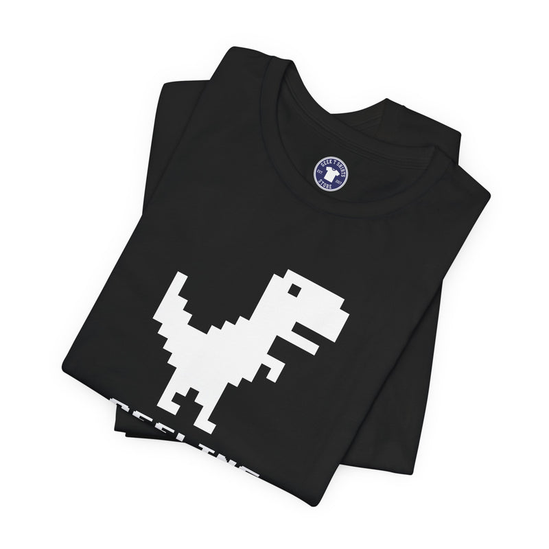 Offline - Pixelated Dinosaur Error Message - Premium Unisex Crewneck T-Shirt