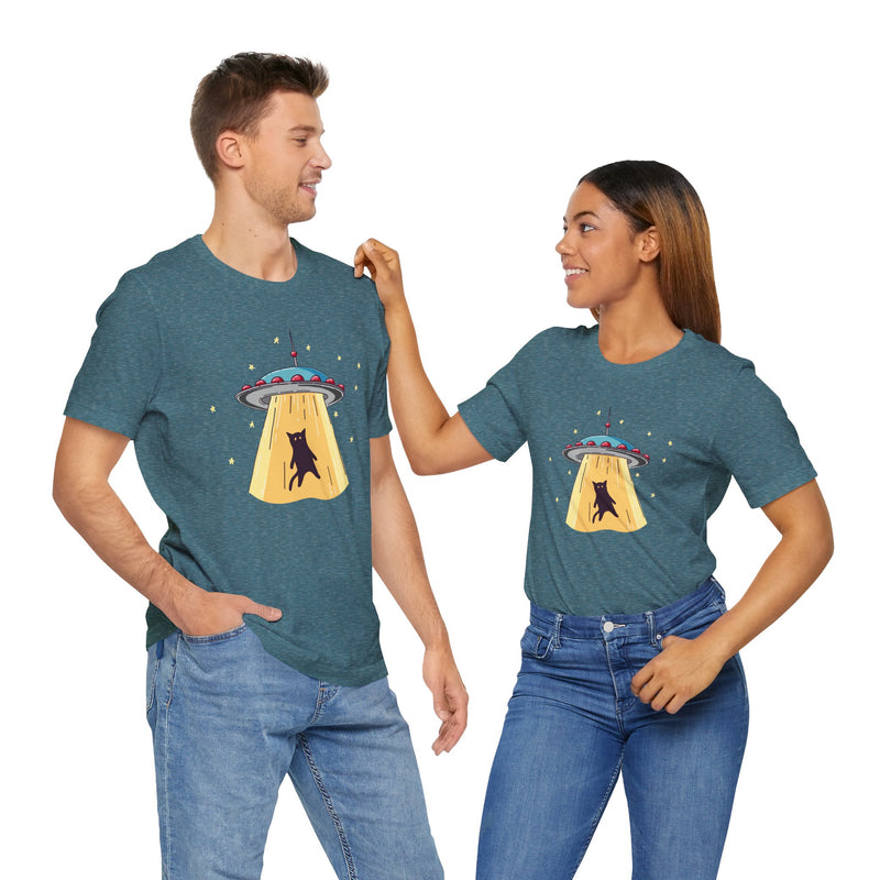 Cat Ufo Abduction - Ufo Shirt - Premium Unisex Crewneck T-Shirt