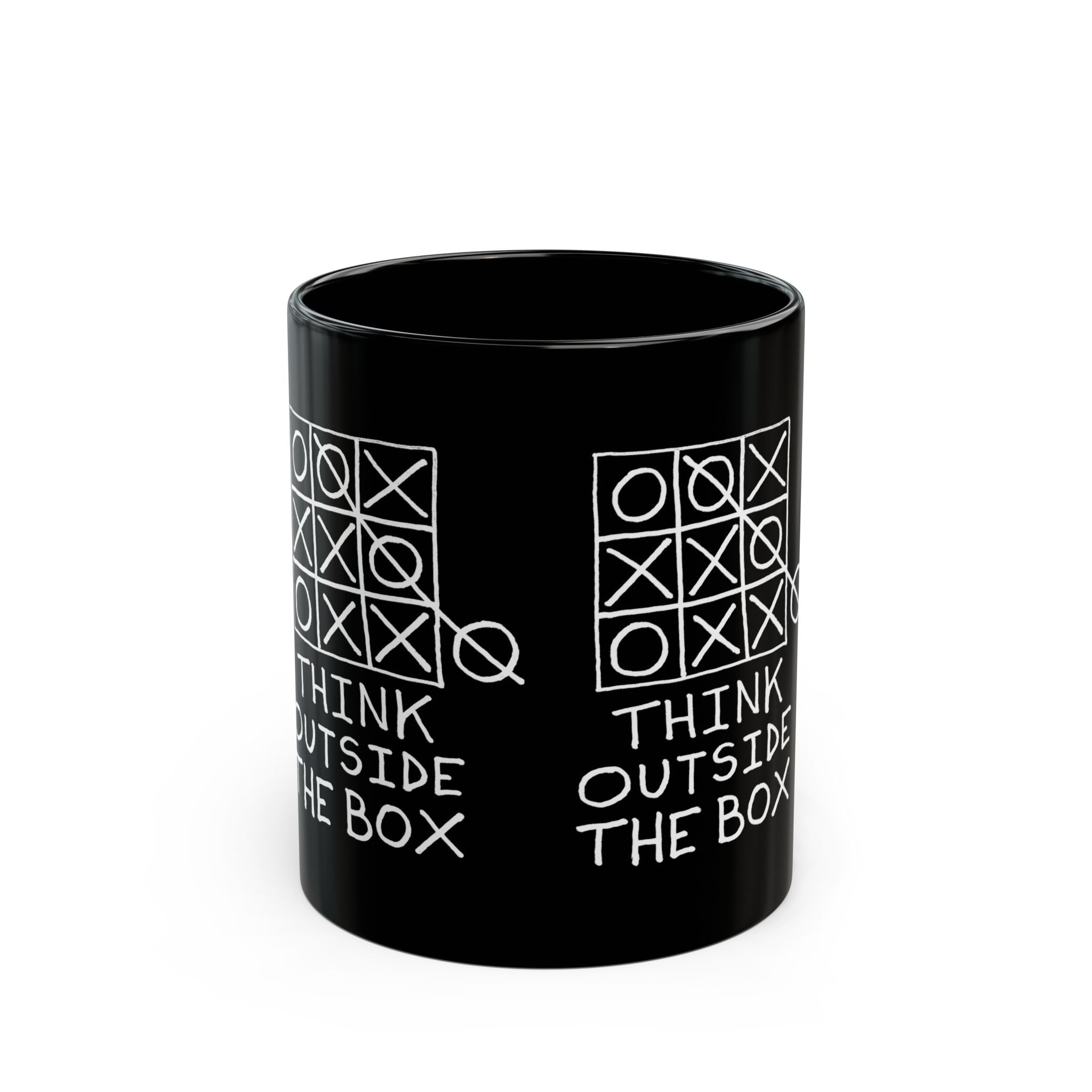 Think Outside The Box - Black Glossy Mug