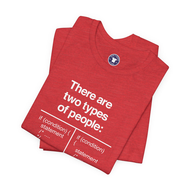 There Are Two Types Of People - Code Shirt - Premium Unisex Crewneck T-Shirt