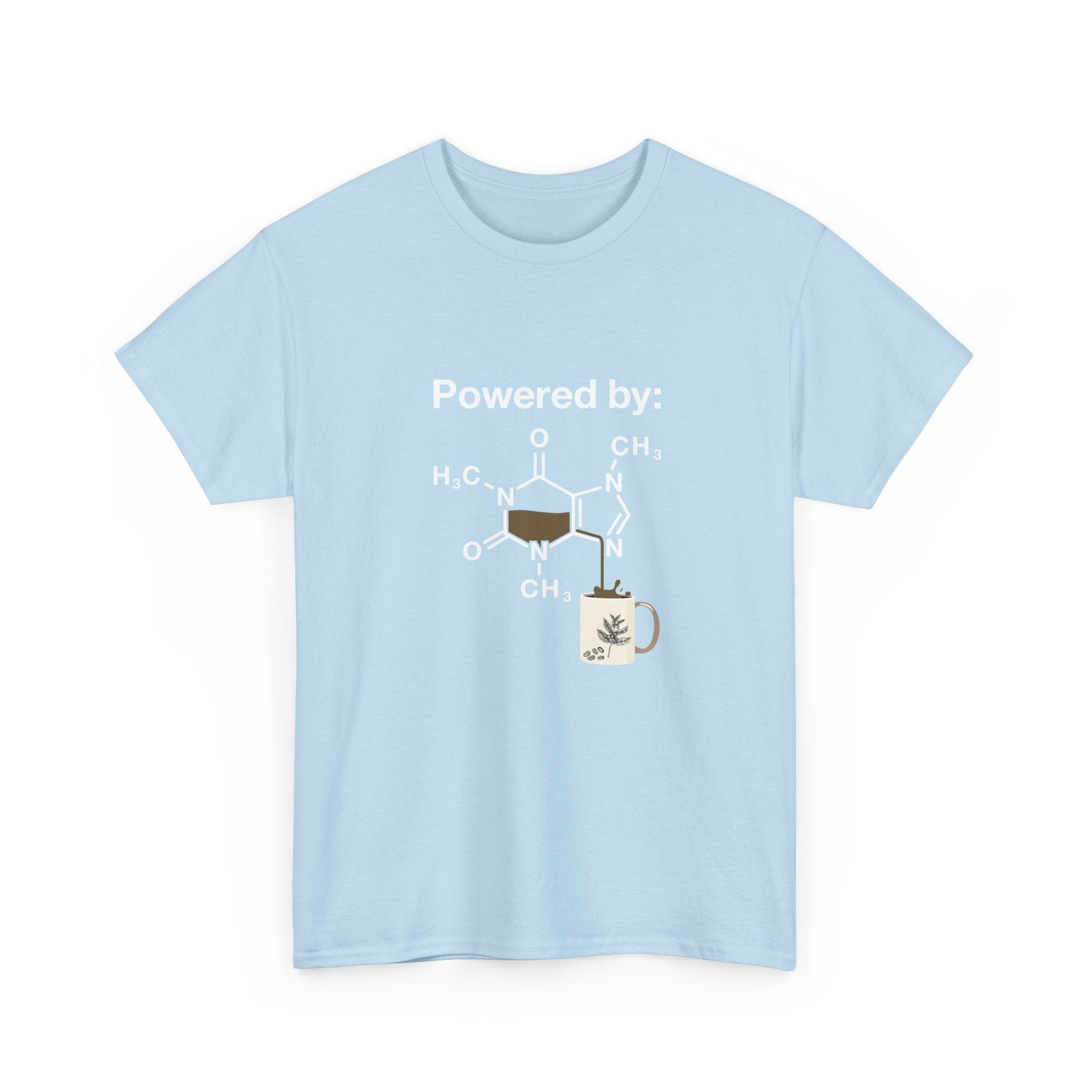 Powered By Caffeine Chemistry T-Shirt - Science Shirt -  Unisex Crewneck T-Shirt