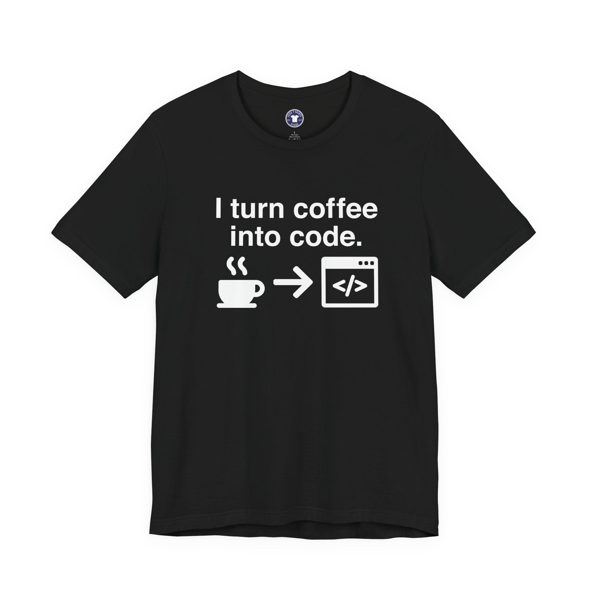 I Turn Coffee Into Code - Coder Shirt - Premium Unisex Crewneck T-Shirt