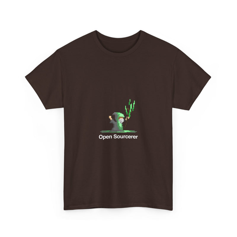 Open Sourcerer Geek T-Shirt, Nerd Shirt, Pixel Art Mage Tee, Retro Gaming Shirt, Programmer Gift, Tech Humor Top, Coding Wizard Tee
