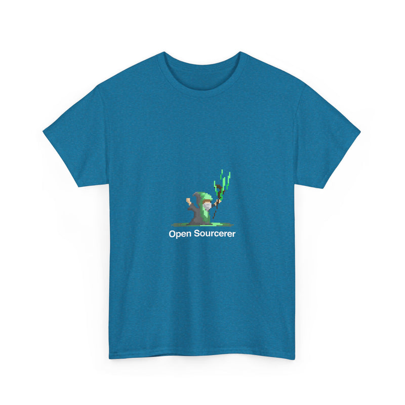 Open Sourcerer Geek T-Shirt, Nerd Shirt, Pixel Art Mage Tee, Retro Gaming Shirt, Programmer Gift, Tech Humor Top, Coding Wizard Tee