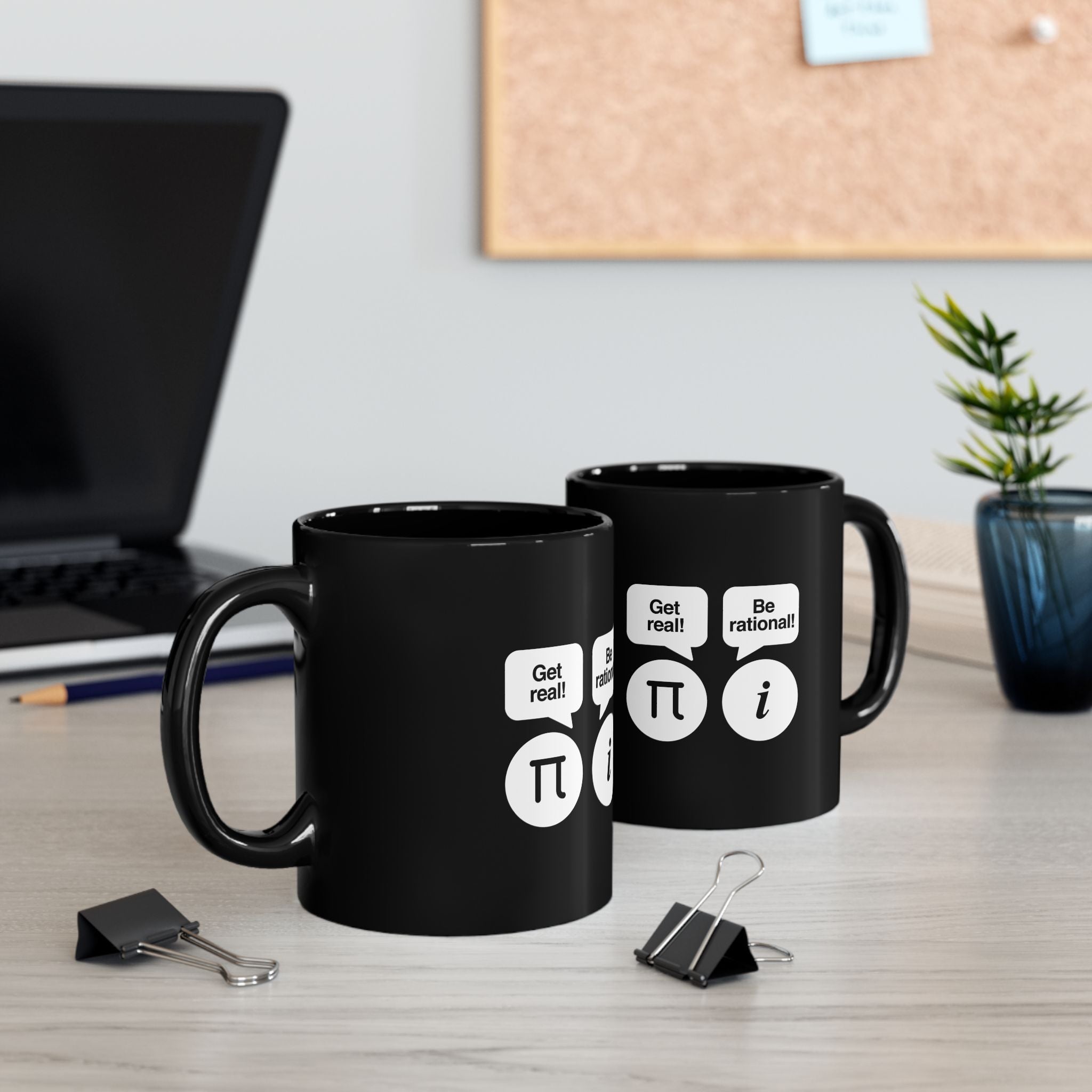 Get Real Be Rational - Black Glossy Mug
