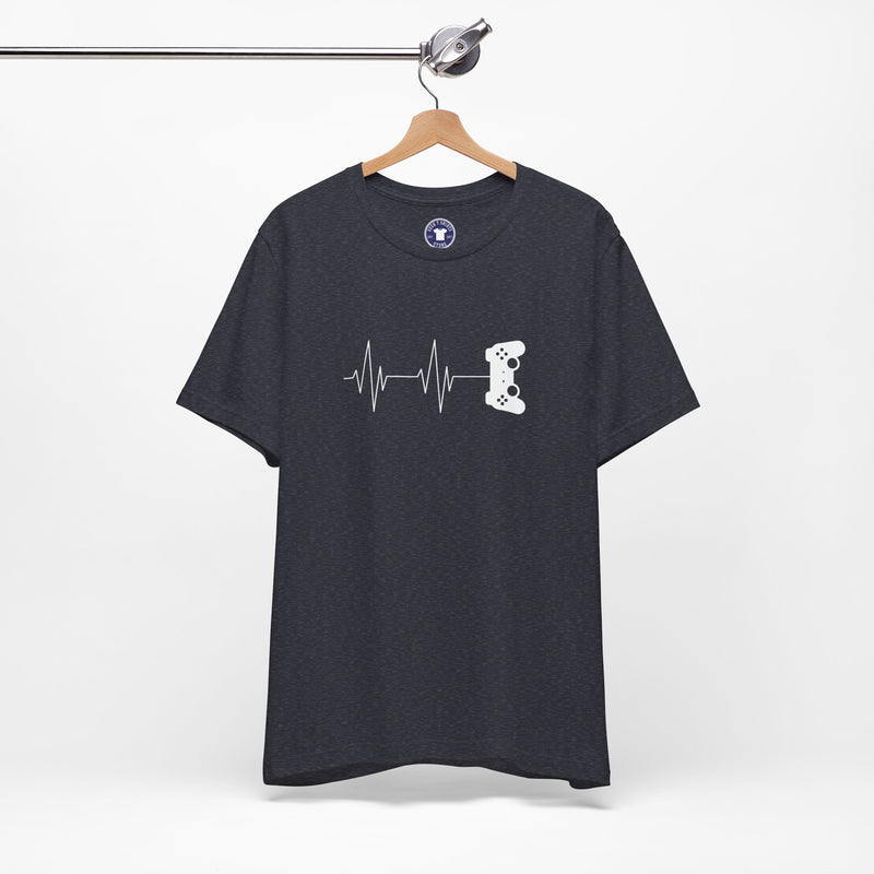 Gamer Heartbeat - Video Gaming Addict Shirt - Premium Unisex Crewneck T-Shirt