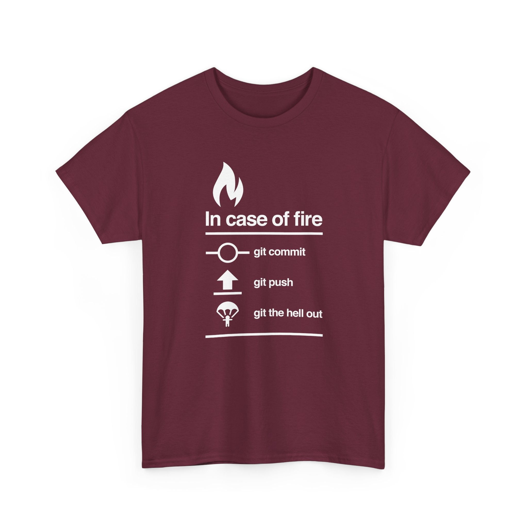 In Case Of Fire Git Commit - Regular Unisex Crewneck T-Shirt