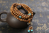 Turquoise Sandalwood Mala Necklace