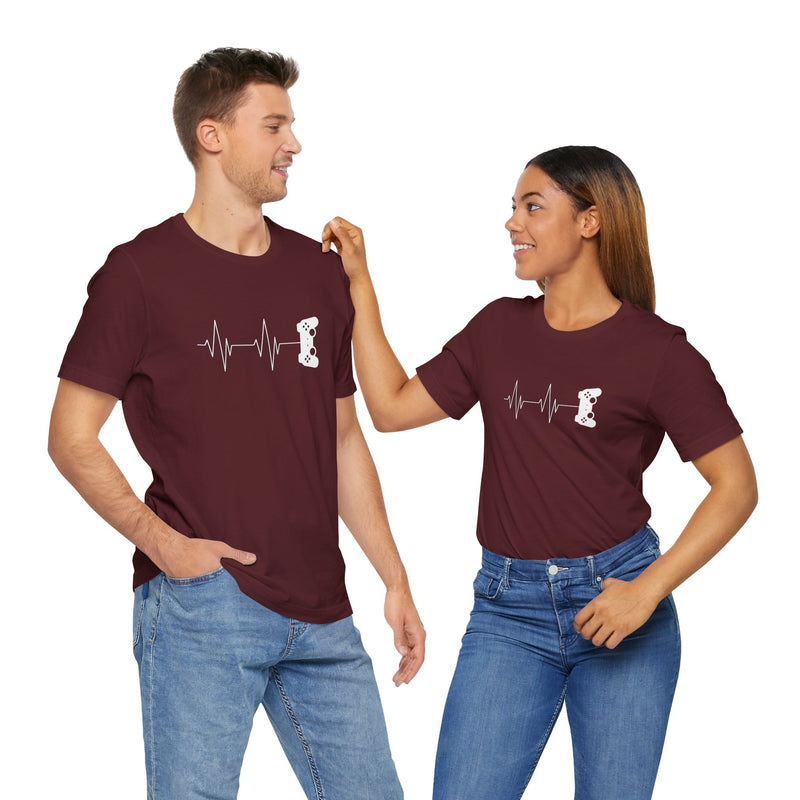 Gamer Heartbeat - Video Gaming Addict Shirt - Premium Unisex Crewneck T-Shirt