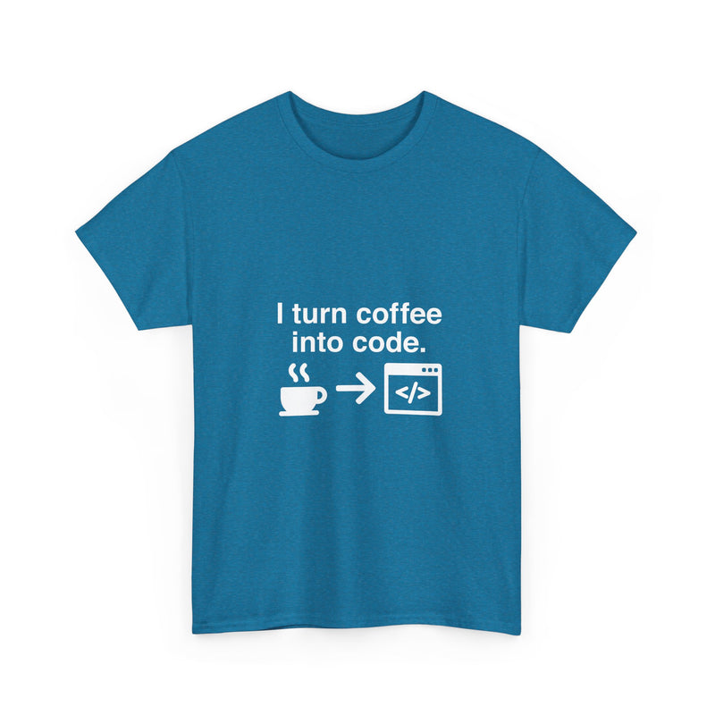 I Turn Coffee Into Code T-Shirt, Programmer Gift Tee, Coding Humor Shirt, Geek T-Shirt, Nerd Shirt, Developer Present, Coder Apparel