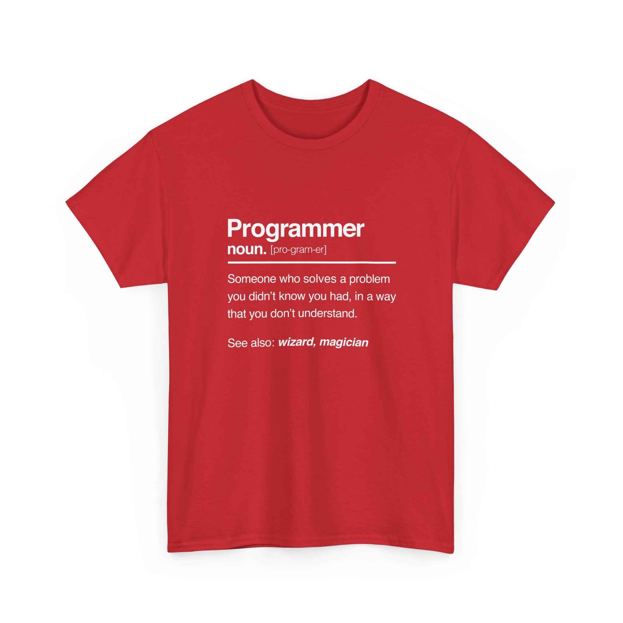 Programmer Noun Coding T-Shirt - Nerd Shirt - It Shirt - Regular Unisex Crewneck T-Shirt