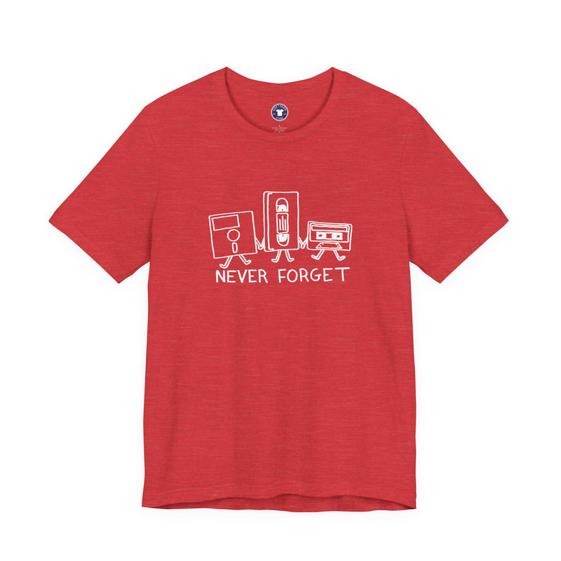 Never Forget Cassette Tapes Vhs Floppy Disks - Premium Unisex Crewneck T-Shirt