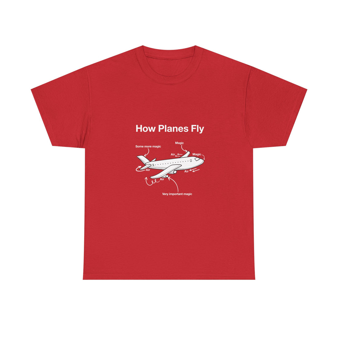 Funny Airplane Magic T-Shirt, Aviation Humor Tee, Geek T-Shirt, Nerd Shirt, Flight Lover Gift, Airplane Diagram Top, Sarcastic Travel Shirt