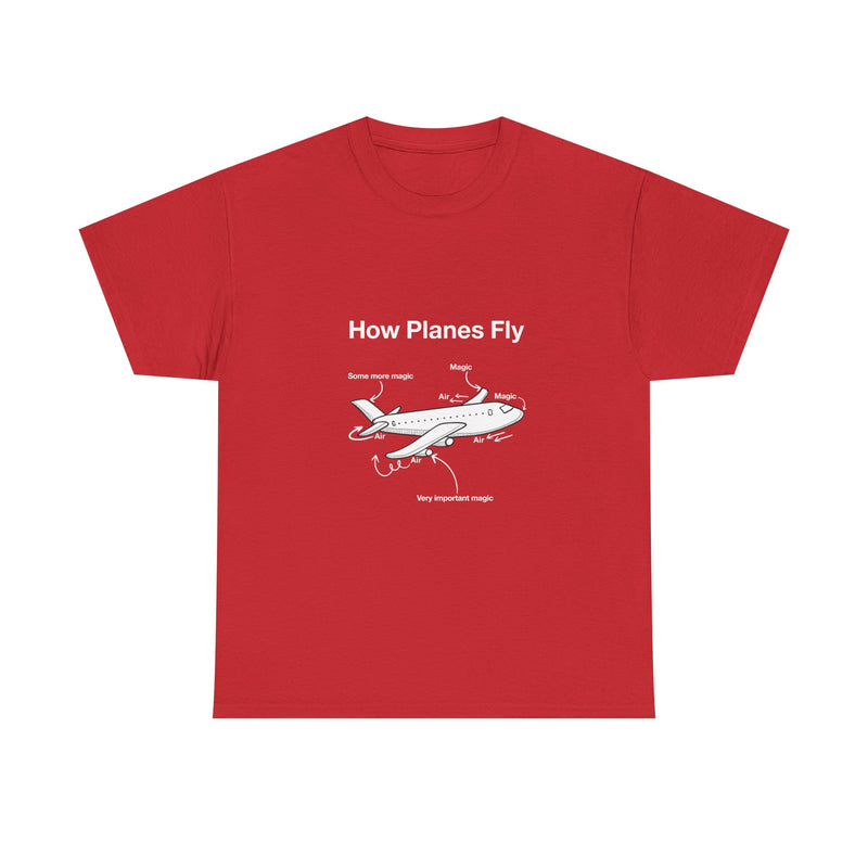 Funny Airplane Magic T-Shirt, Aviation Humor Tee, Geek T-Shirt, Nerd Shirt, Flight Lover Gift, Airplane Diagram Top, Sarcastic Travel Shirt