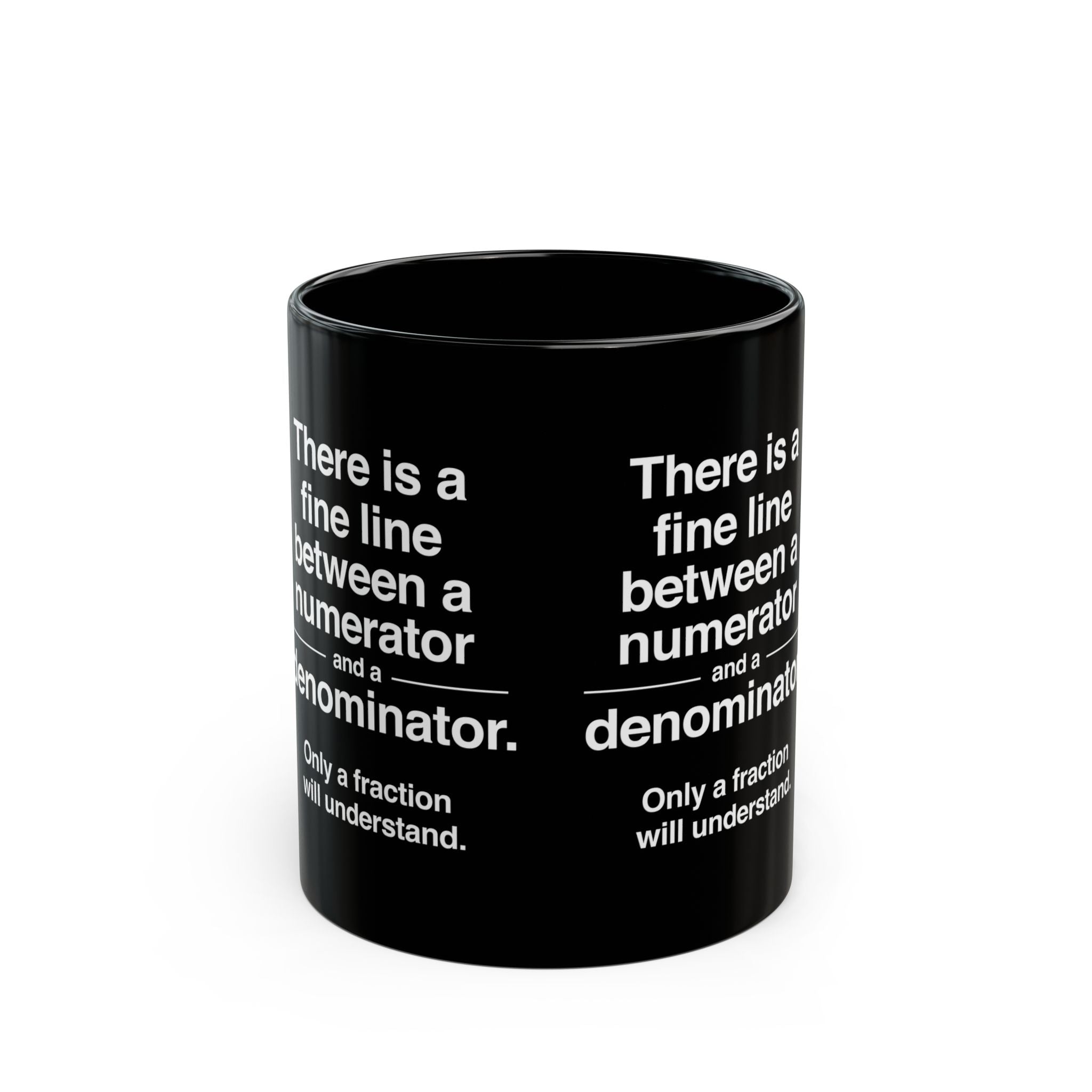 Funny Numerator Denominator Math Joke - Black Glossy Mug