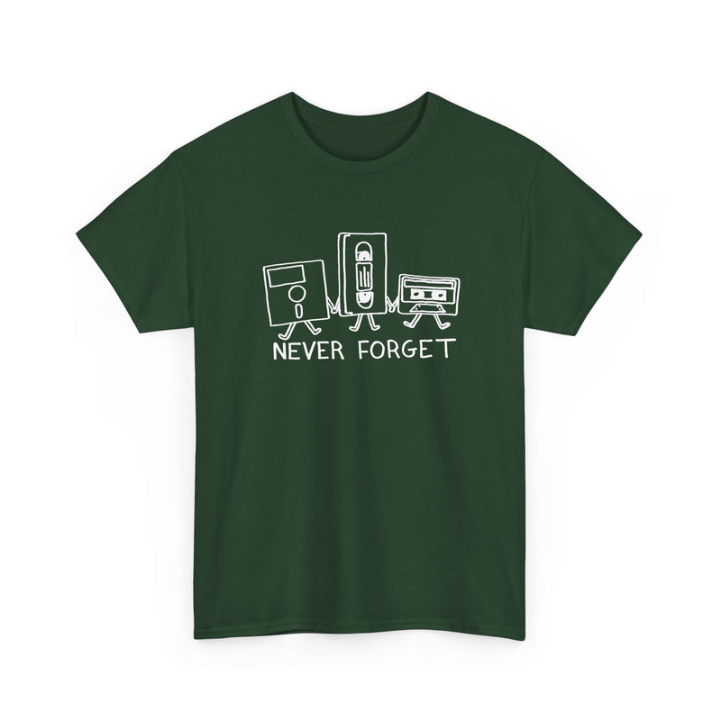 Never Forget Cassette Tapes Vhs Floppy Disks - Regular Unisex Crewneck T-Shirt