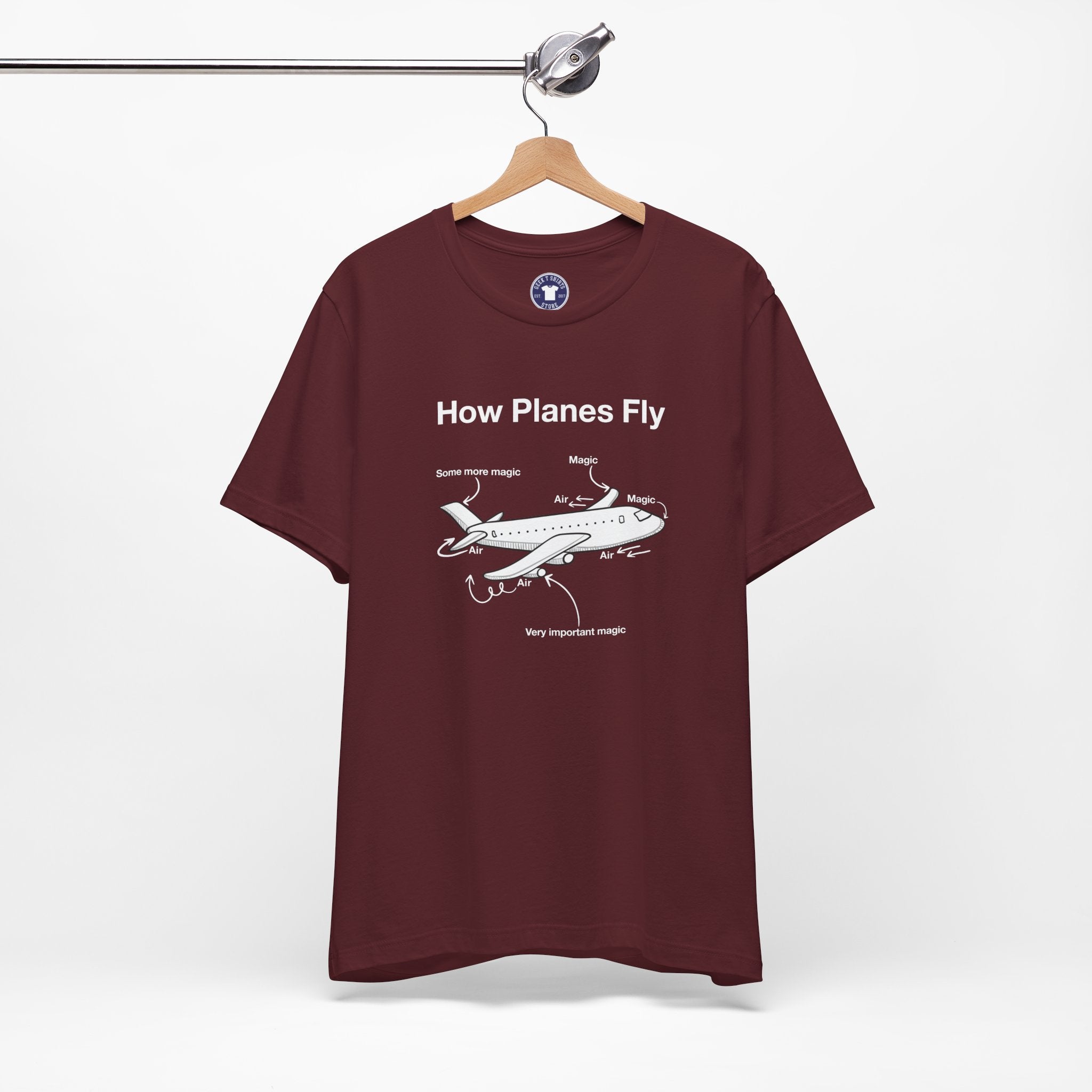 How Planes Fly Funny Aerospace Engineer - Premium Unisex Crewneck T-Shirt