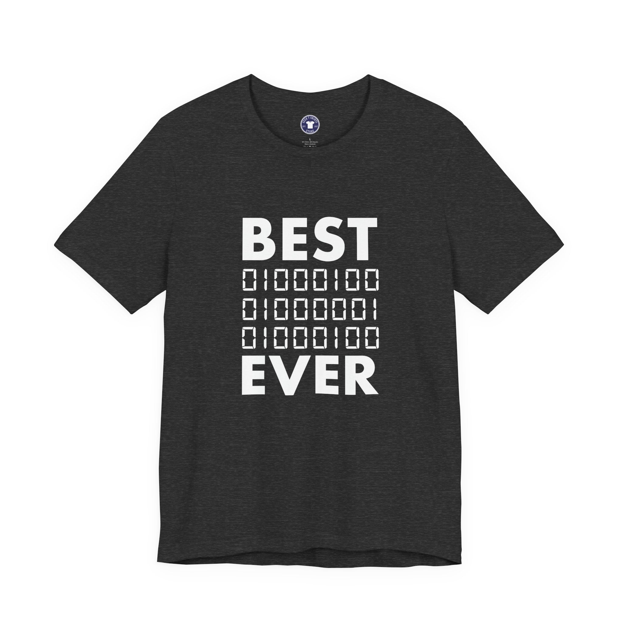 Best Dad Ever In Binary Code - Premium Unisex Crewneck T-Shirt