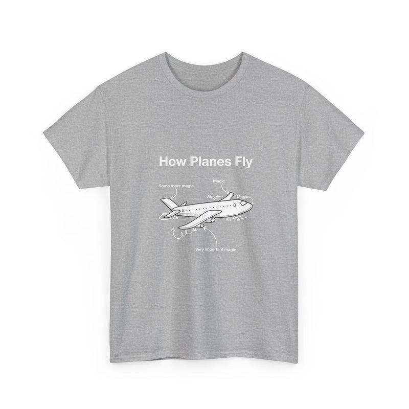 Funny Airplane Magic T-Shirt, Aviation Humor Tee, Geek T-Shirt, Nerd Shirt, Flight Lover Gift, Airplane Diagram Top, Sarcastic Travel Shirt