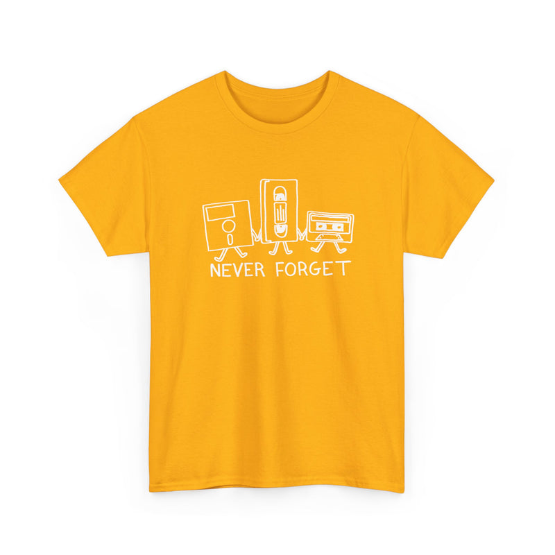 Never Forget Cassette Tapes Vhs Floppy Disks - Regular Unisex Crewneck T-Shirt