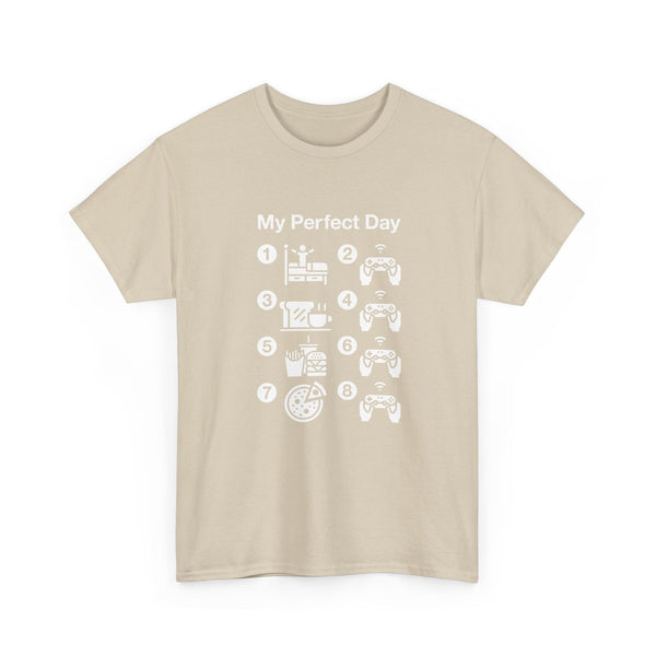My Perfect Day T-shirt, Gamer Life Shirt, Funny Gaming Tee, Snack Lover Gift, Geek T-Shirt, Nerd Shirt, Video Game Humor Apparel