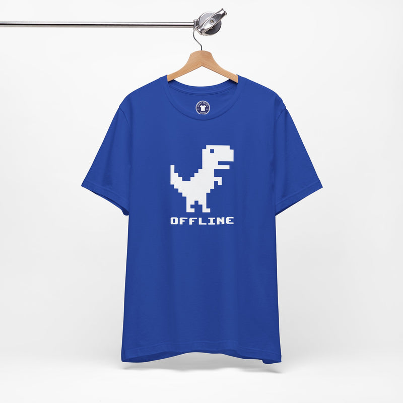Offline - Pixelated Dinosaur Error Message - Premium Unisex Crewneck T-Shirt