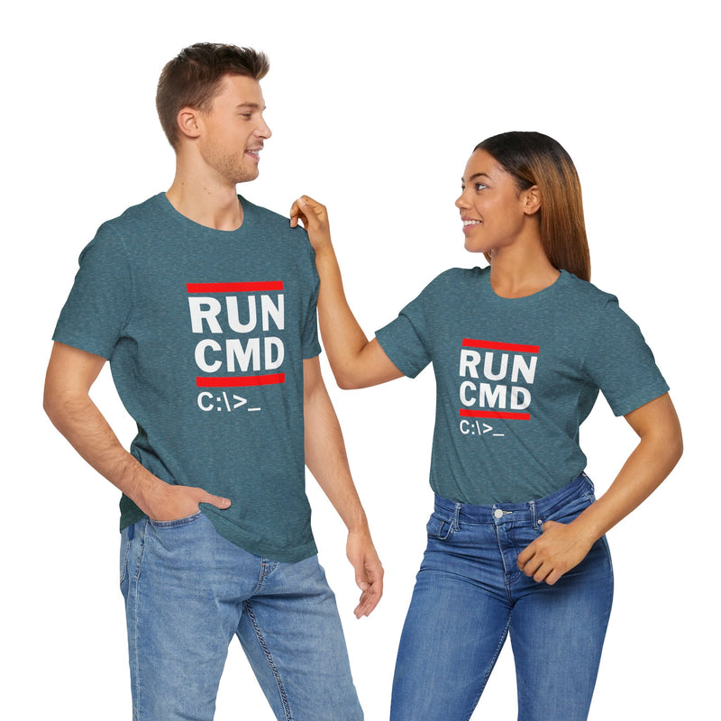Run CMD C - IT Shirt - Funny Coder Shirt - MS-Dos - Premium Unisex Crewneck T-shirt