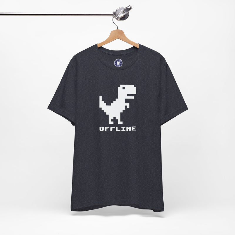 Offline - Pixelated Dinosaur Error Message - Premium Unisex Crewneck T-Shirt