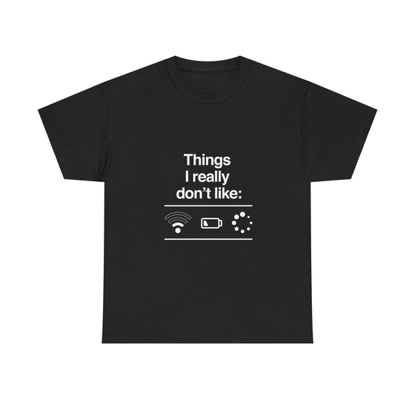 Funny Geek T-Shirt, Nerd Shirt, Tech Humor Tee, WiFi Battery Loading Joke Top, Geek Gift Present, Internet Meme Shirt, Sarcastic Humor Tee
