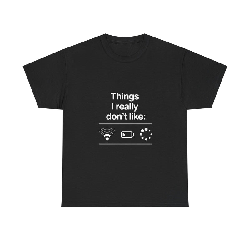 Funny Geek T-Shirt, Nerd Shirt, Tech Humor Tee, WiFi Battery Loading Joke Top, Geek Gift Present, Internet Meme Shirt, Sarcastic Humor Tee