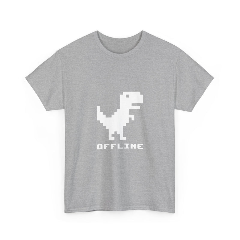 Pixel Dinosaur T-Shirt, Offline Retro Dino Tee, 8-Bit Style Geek T-Shirt, Nerd Shirt, Vintage Gaming Shirt, Fun Tech Gift Apparel