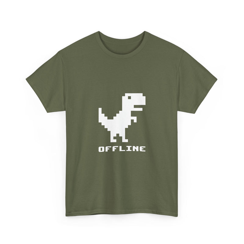 Pixel Dinosaur T-Shirt, Offline Retro Dino Tee, 8-Bit Style Geek T-Shirt, Nerd Shirt, Vintage Gaming Shirt, Fun Tech Gift Apparel
