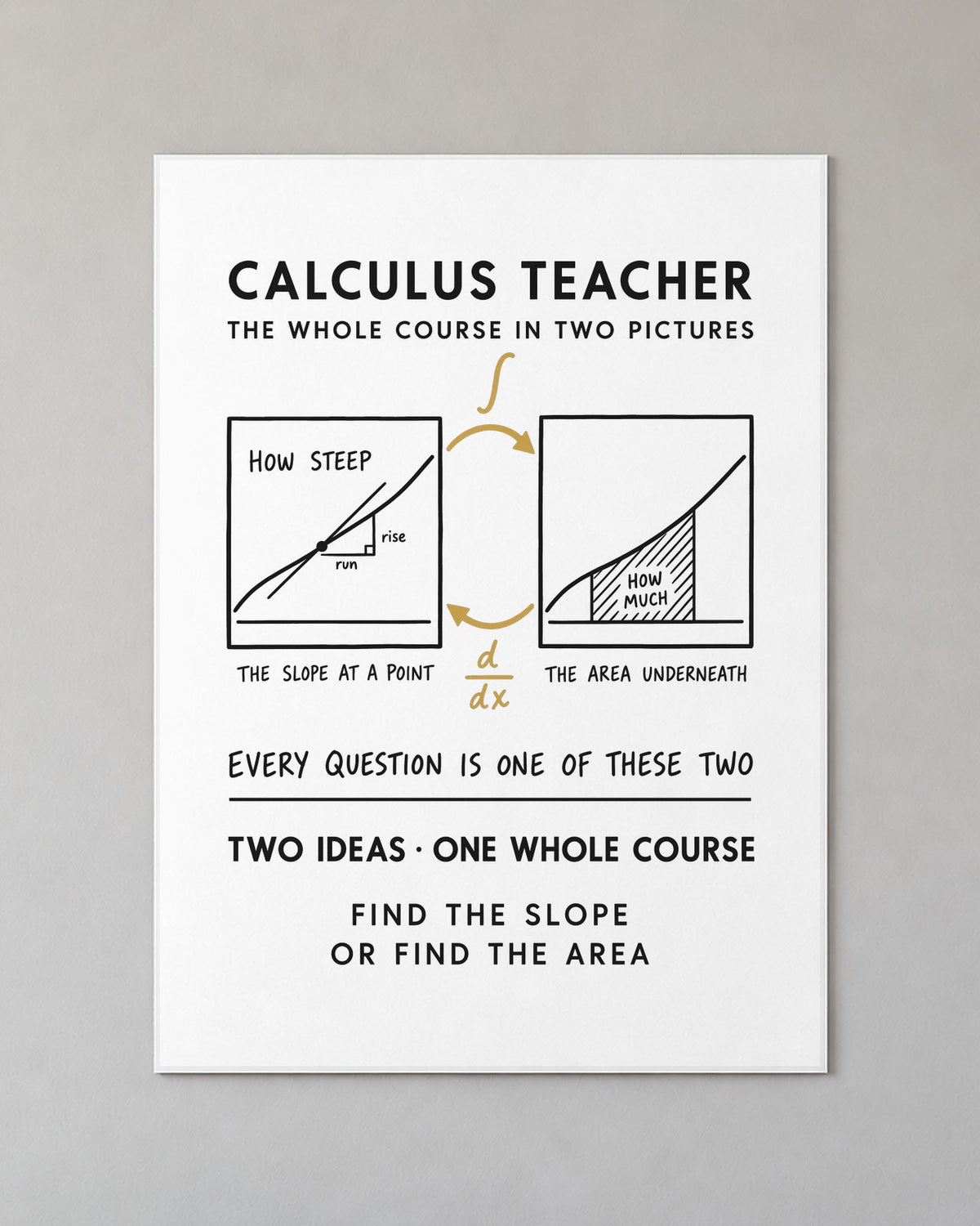 Calculus Teacher Poster on a wall