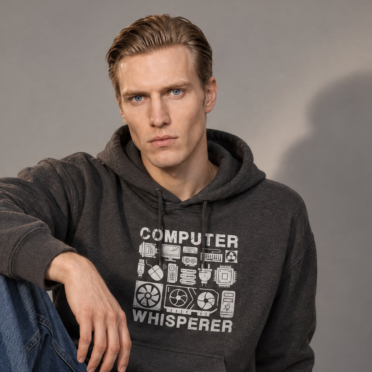 computer whisperer hoodie model