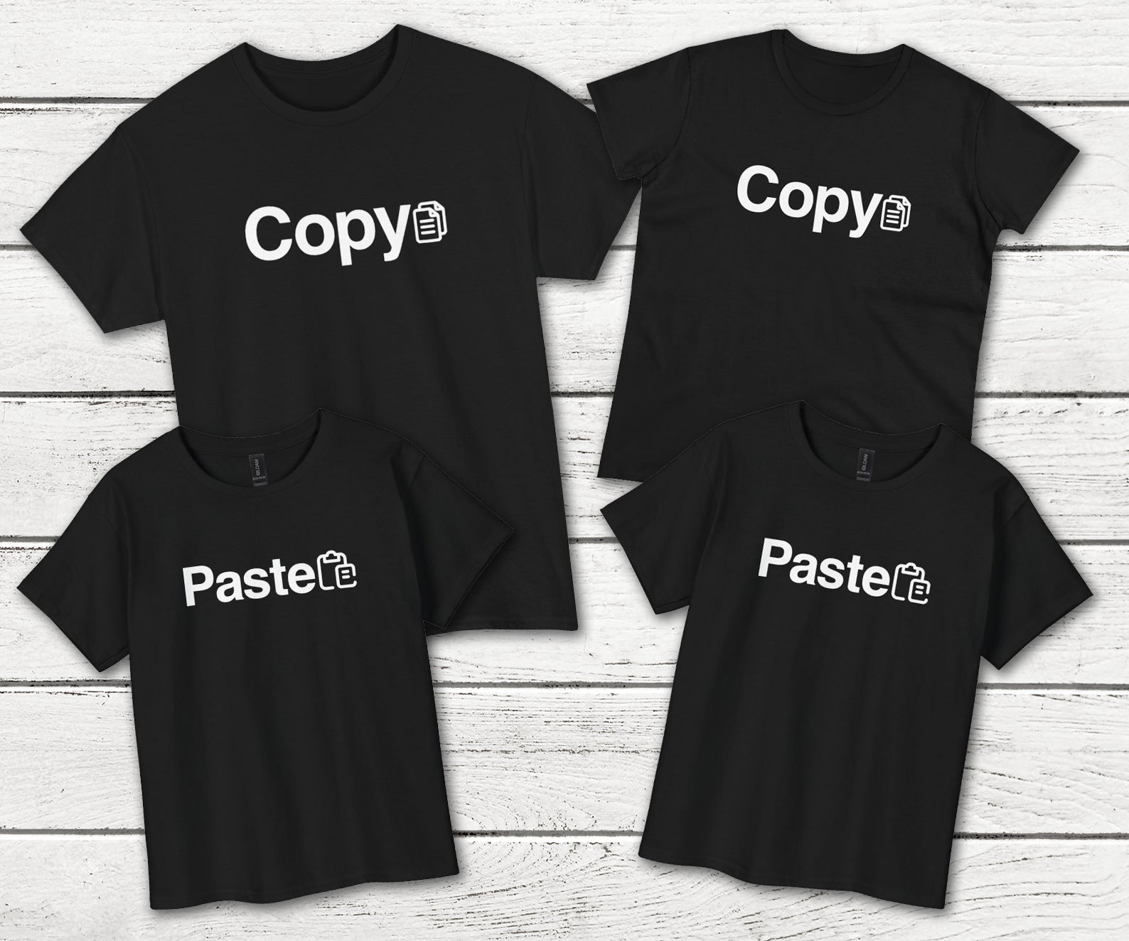 Funny Family Matching Shirts - Copy Paste Parent & Kid Set