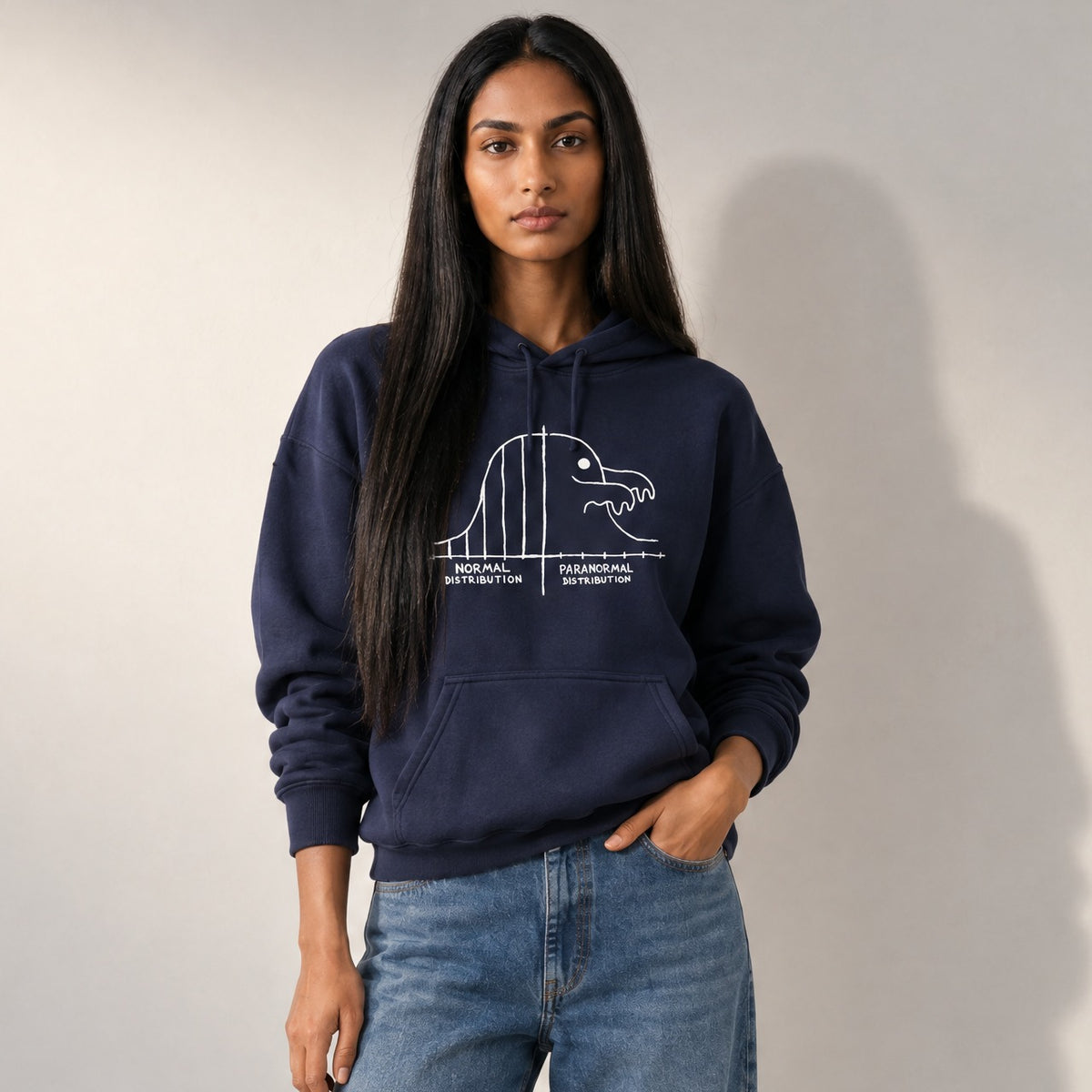Paranormal Distribution hoodie in Navy