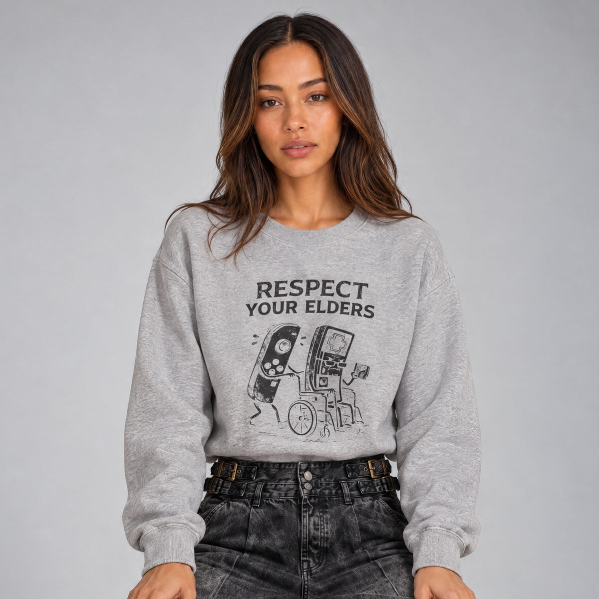Respect Your Elders sweatshirt in Sport Grey