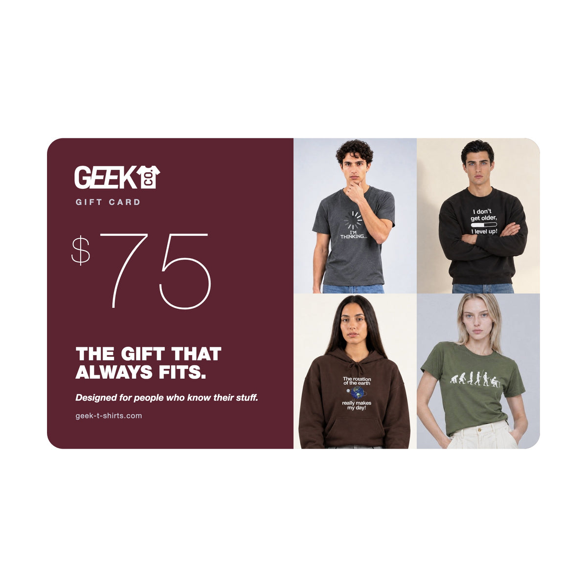 Geek T-Shirts Co. $75 gift card
