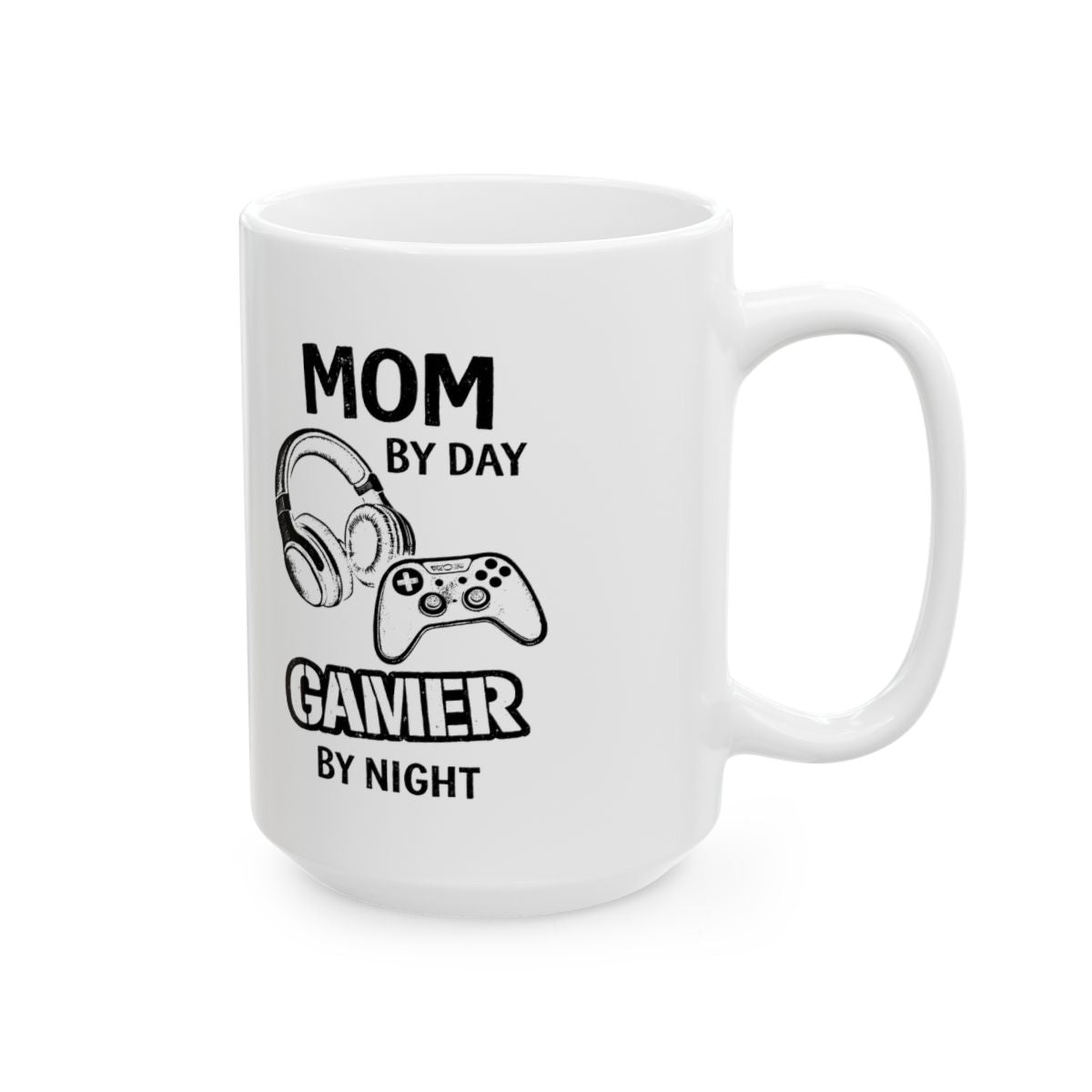 Mom By Day Gamer By Night Mug right #Size_15oz