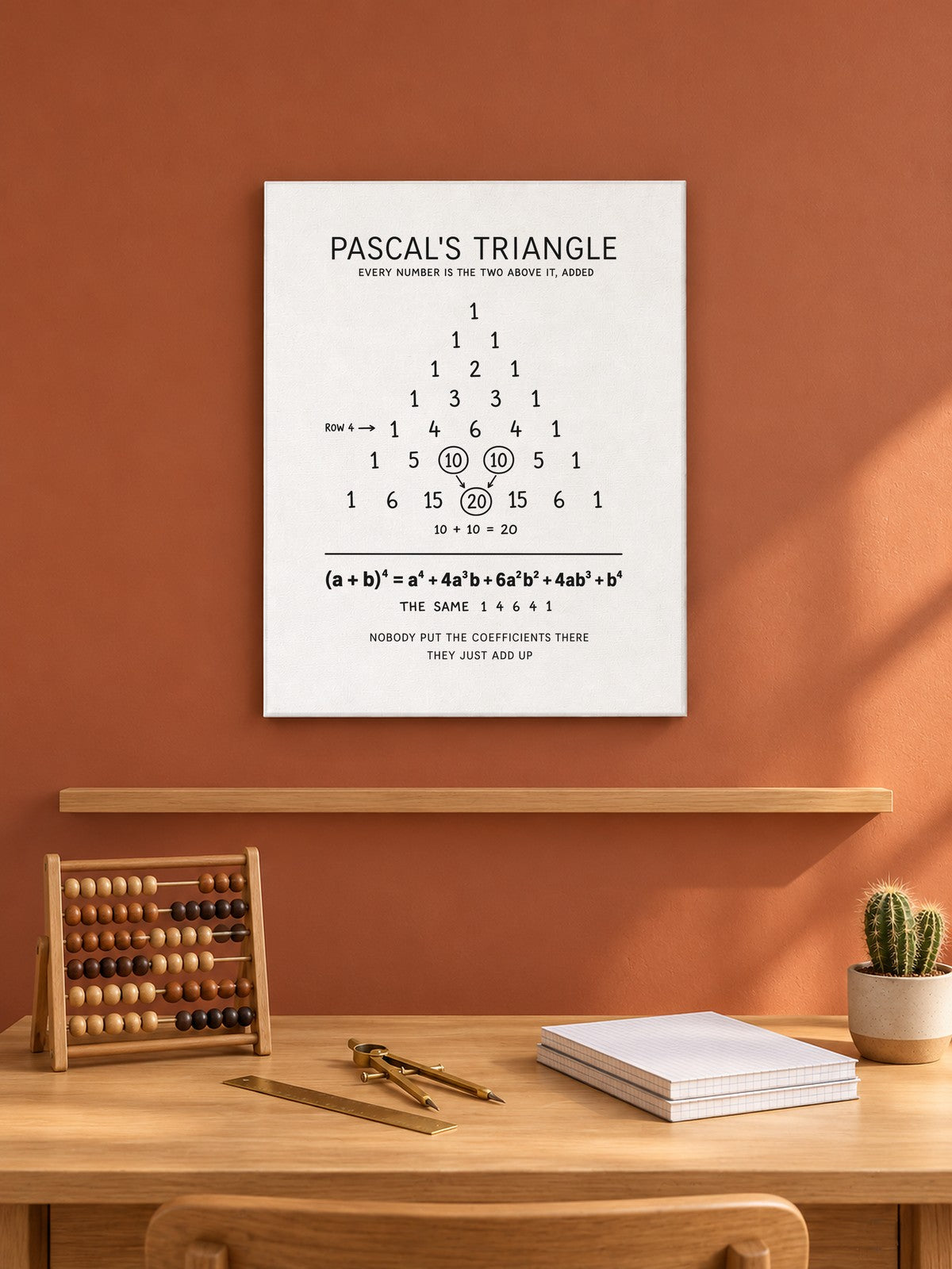 Pascal's Triangle Canvas in a classroom