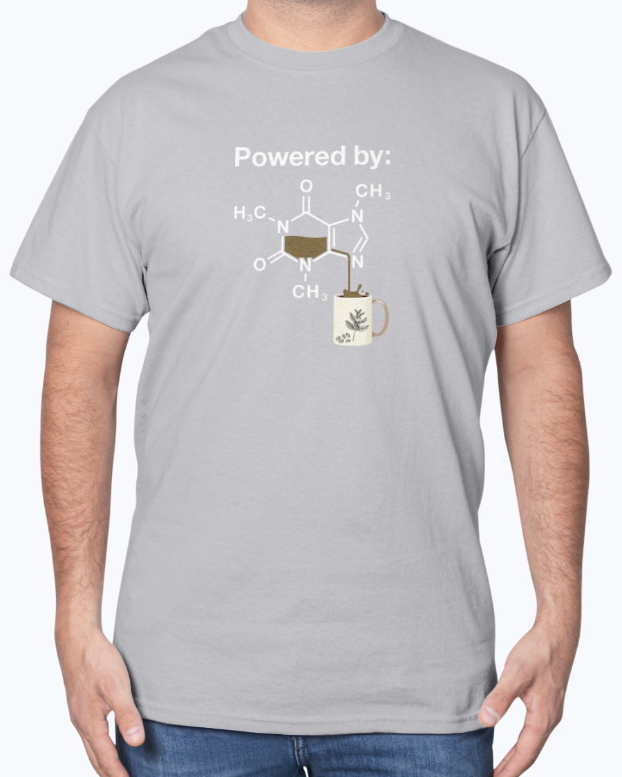 Powered By Caffeine Chemistry T-shirt - Science Shirt - Coffee Lover Unisex T-Shirt