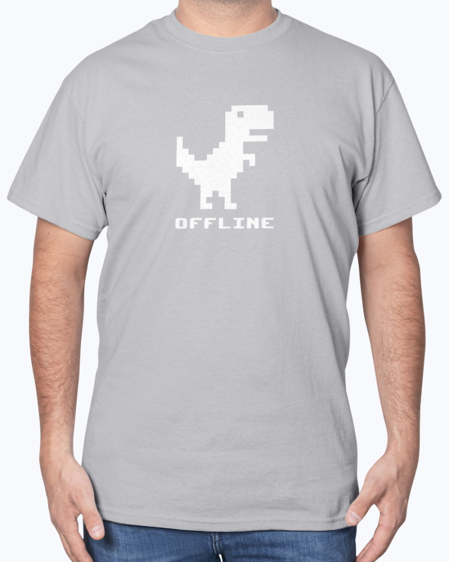 Offline - Pixelated Dinosaur Error Message - Coding Unisex T-Shirt