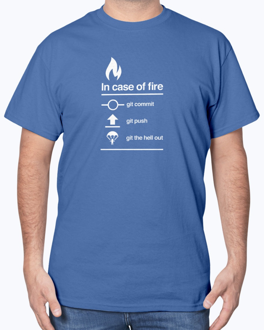 In Case Of Fire Git Commit - Coder Shirt - Nerd Shirt - Developer Unisex Shirt