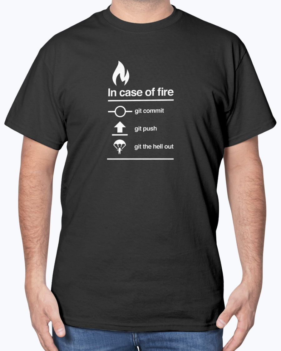 In Case Of Fire Git Commit - Coder Shirt - Nerd Shirt - Developer Unisex Shirt
