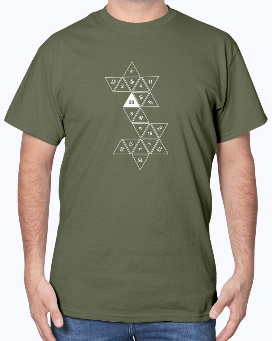 20 Sided Roll Playing Die - Gamer Unisex T-Shirt