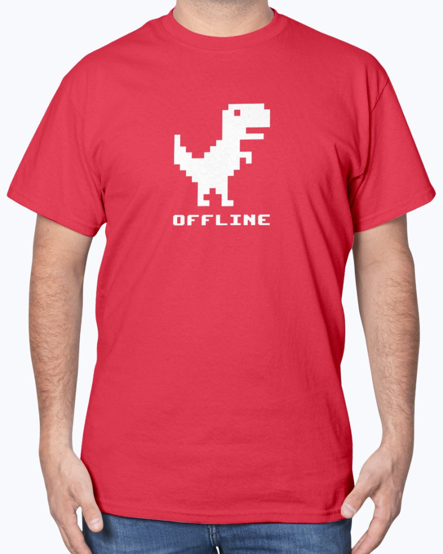 Offline - Pixelated Dinosaur Error Message - Coding Unisex T-Shirt