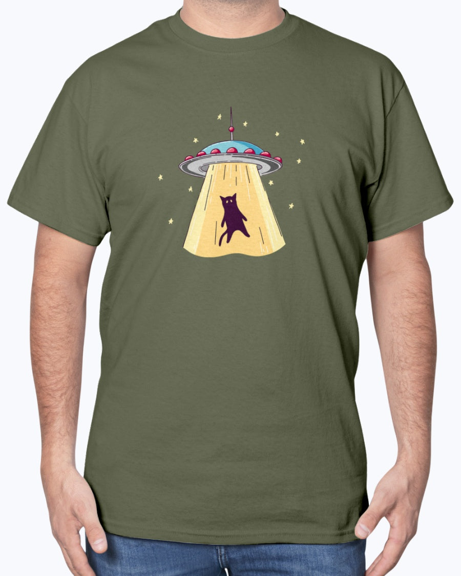 Cat UFO Abduction - UFO Shirt - Aliens Abducting a Cat Unisex T-Shirt